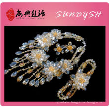 Wholesale Golden Color Crystal Necklace Braclet Earring Jewelry Set